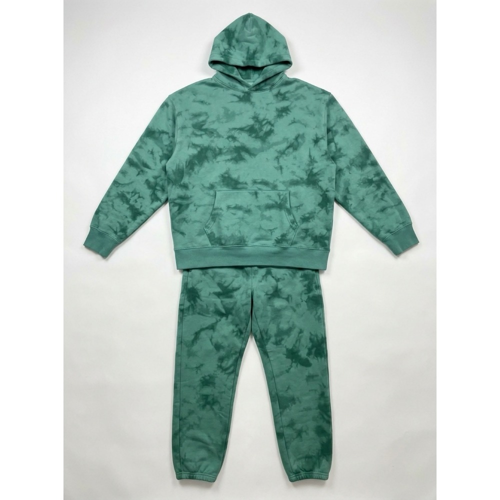 Old Navy Mens XL Green Tie Dye Hoodie and Joggers Sweatsuit Set Matching 2 Piece